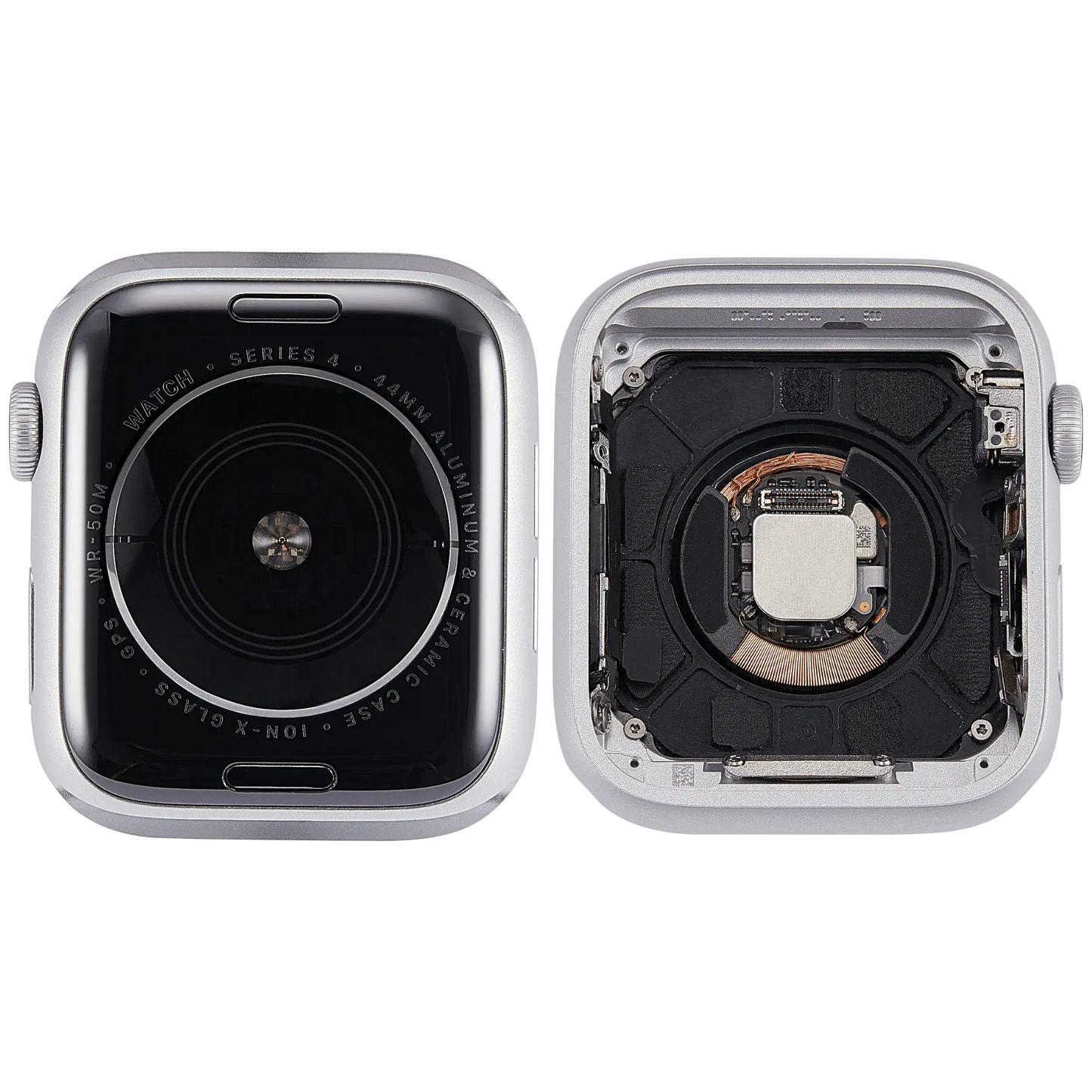 Housing Assembly Compatible For Watch Series 4 (44MM) (Used OEM Pull: Grade A) (GPS Version) (Aluminum / Silver)