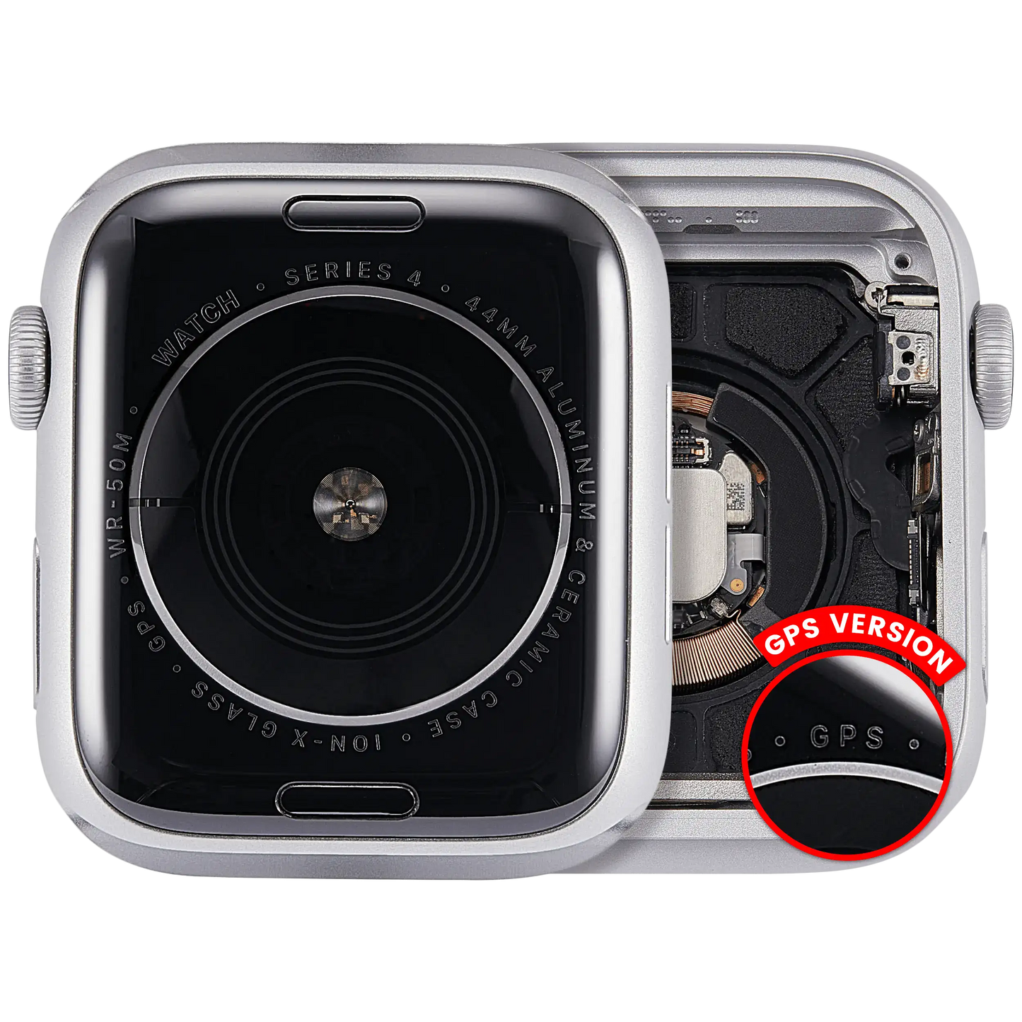 Housing Assembly Compatible For Watch Series 4 (44MM) (Used OEM Pull: Grade A) (GPS Version) (Aluminum / Silver)