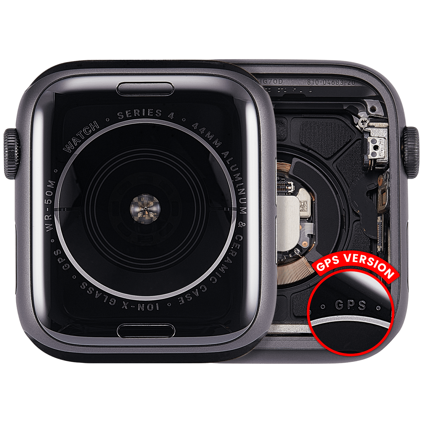 Housing Assembly Compatible For Watch Series 4 (44MM) (Used OEM Pull: Grade A) (GPS Version) (Aluminum / Space Black)