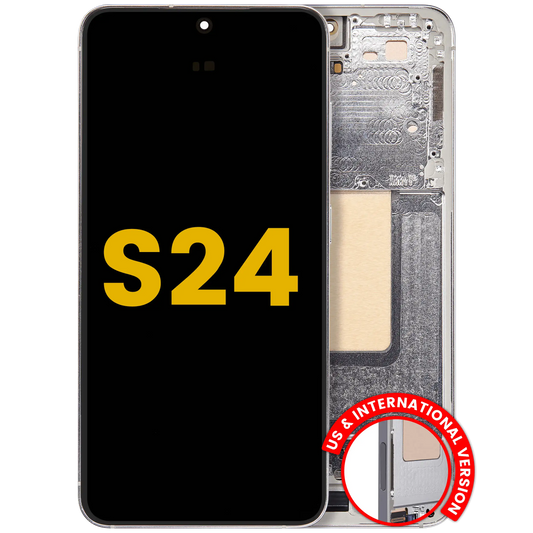 OLED Assembly With Frame For Samsung Galaxy S24 5G (US & International Version) (Refurbished) (Marble Grey)