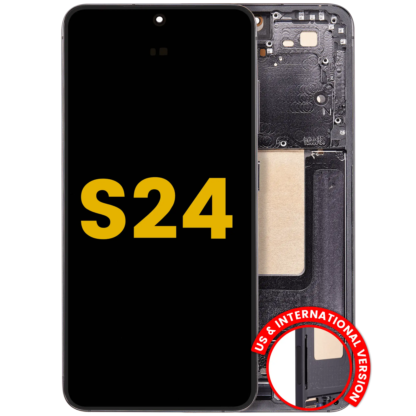 OLED Assembly With Frame For Samsung Galaxy S24 5G (US & International Version) (Refurbished) (Onyx Black)