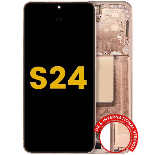 OLED Assembly With Frame For Samsung Galaxy S24 5G (US & International Version) (Refurbished) (Sandstone Orange)