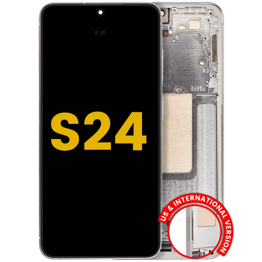 OLED Assembly With Frame For Samsung Galaxy S24 5G (US & International Version) (Refurbished) (Amber Yellow)