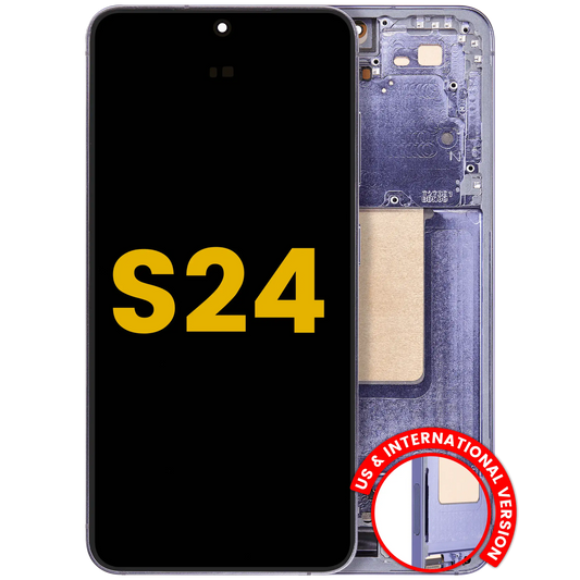 OLED Assembly With Frame For Samsung Galaxy S24 5G (US & International Version) (Refurbished) (Cobalt Violet)