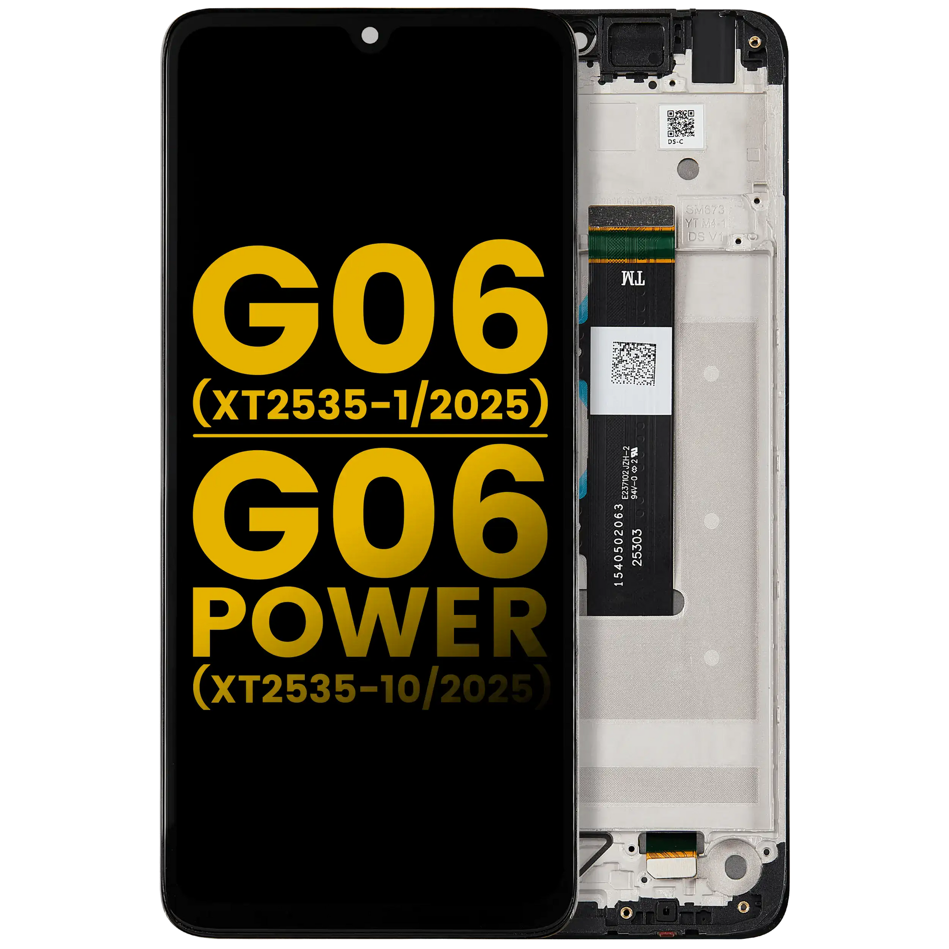 LCD Assembly With Frame For Motorola Moto G06 (XT2535-1 /2025) / G06 Power (XT2535-10 /2025) (Refurbished) (All replacement part SKU 107182117210 image 1