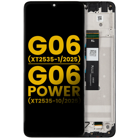 LCD Assembly With Frame For Motorola Moto G06 (XT2535-1 /2025) / G06 Power (XT2535-10 /2025) (Refurbished) (All replacement part SKU 107182117210 image 1