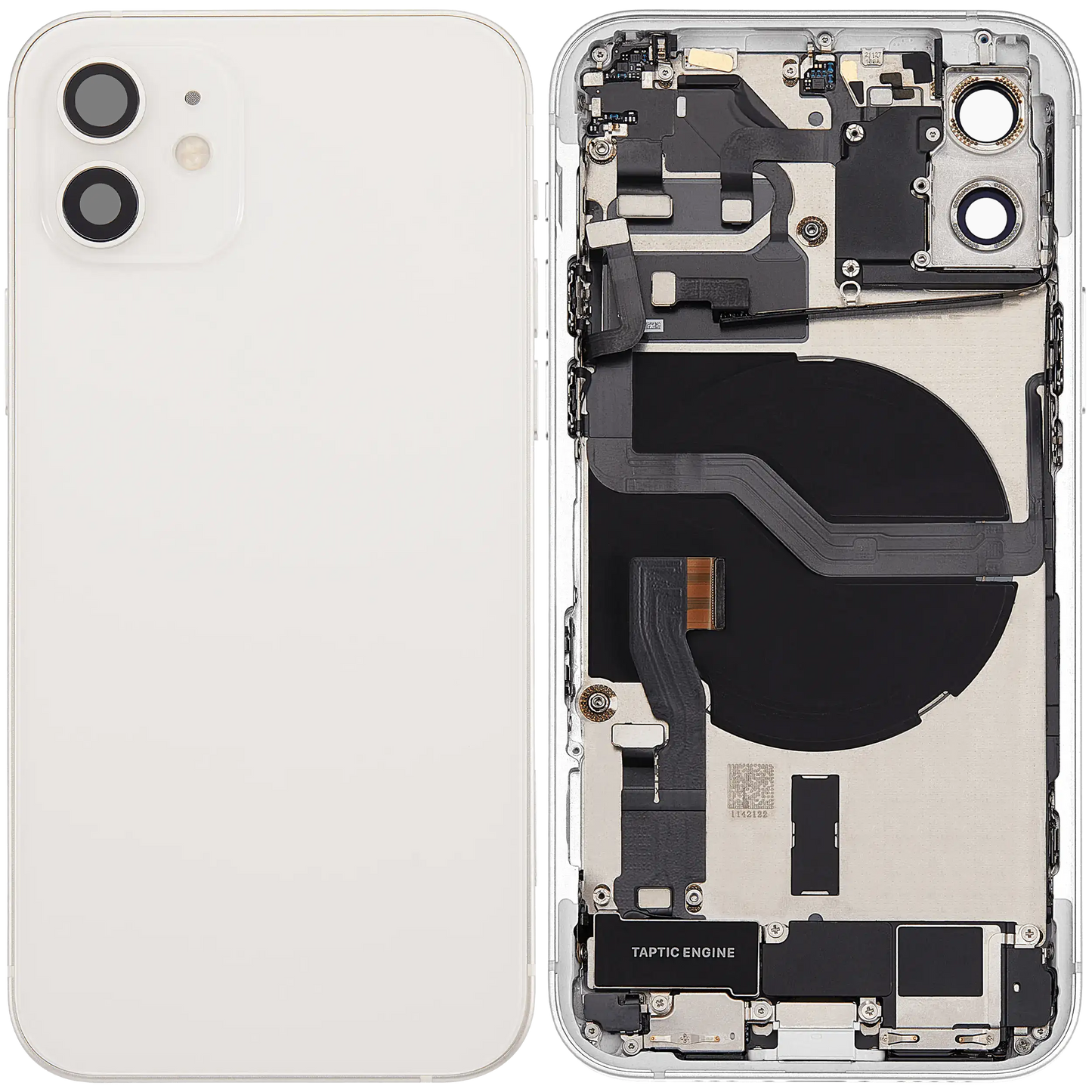 Back Housing W/ Charging Port Flex & Small Parts For iPhone 12 (EU / Global Version) (Used OEM Pull: Grade A) (White)
