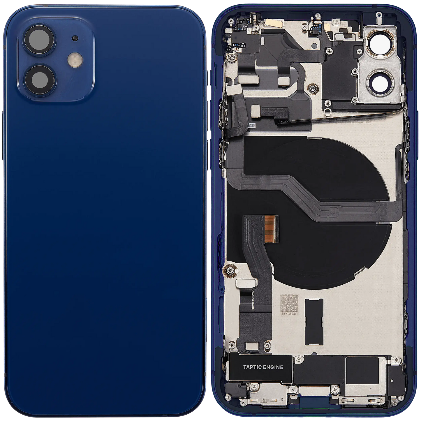 Back Housing W/ Charging Port Flex & Small Parts For iPhone 12 (EU / Global Version) (Used OEM Pull: Grade B) (Blue)