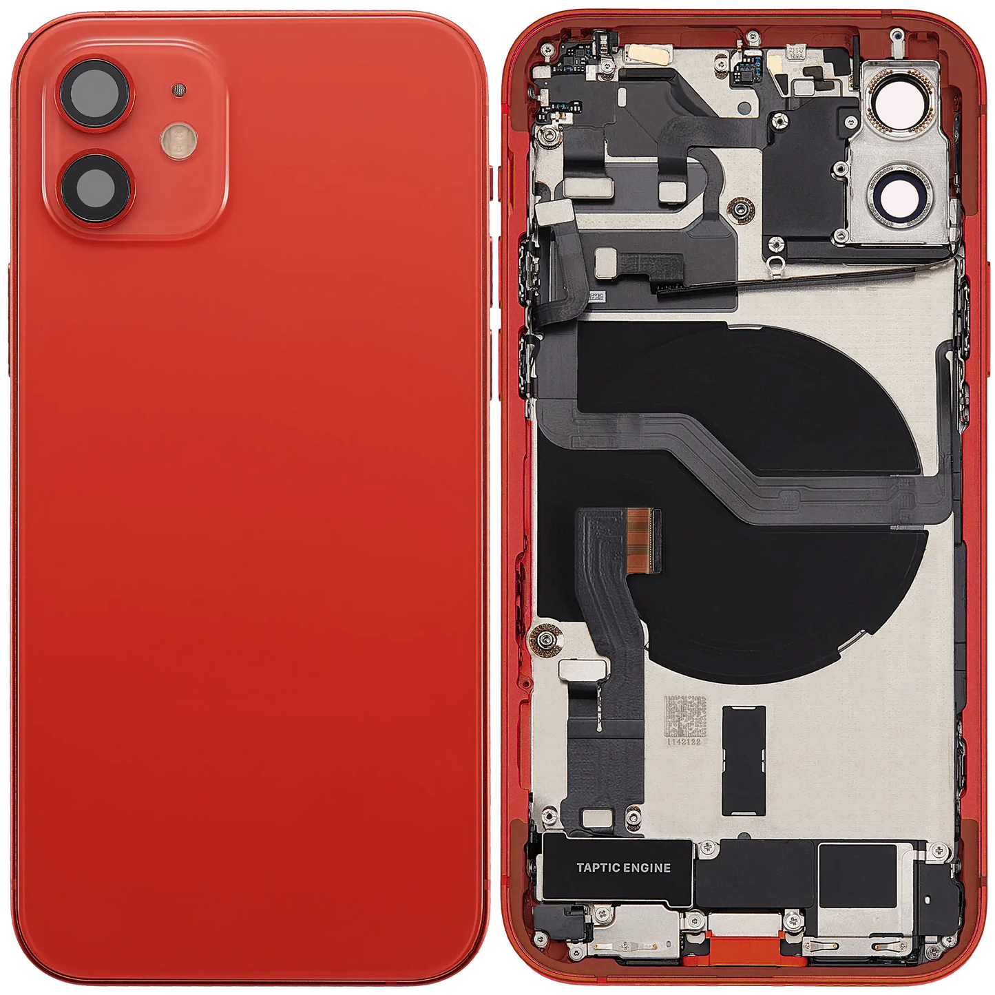 Back Housing W/ Charging Port Flex & Small Parts For iPhone 12 (EU / Global Version) (Used OEM Pull: Grade B) (Red)