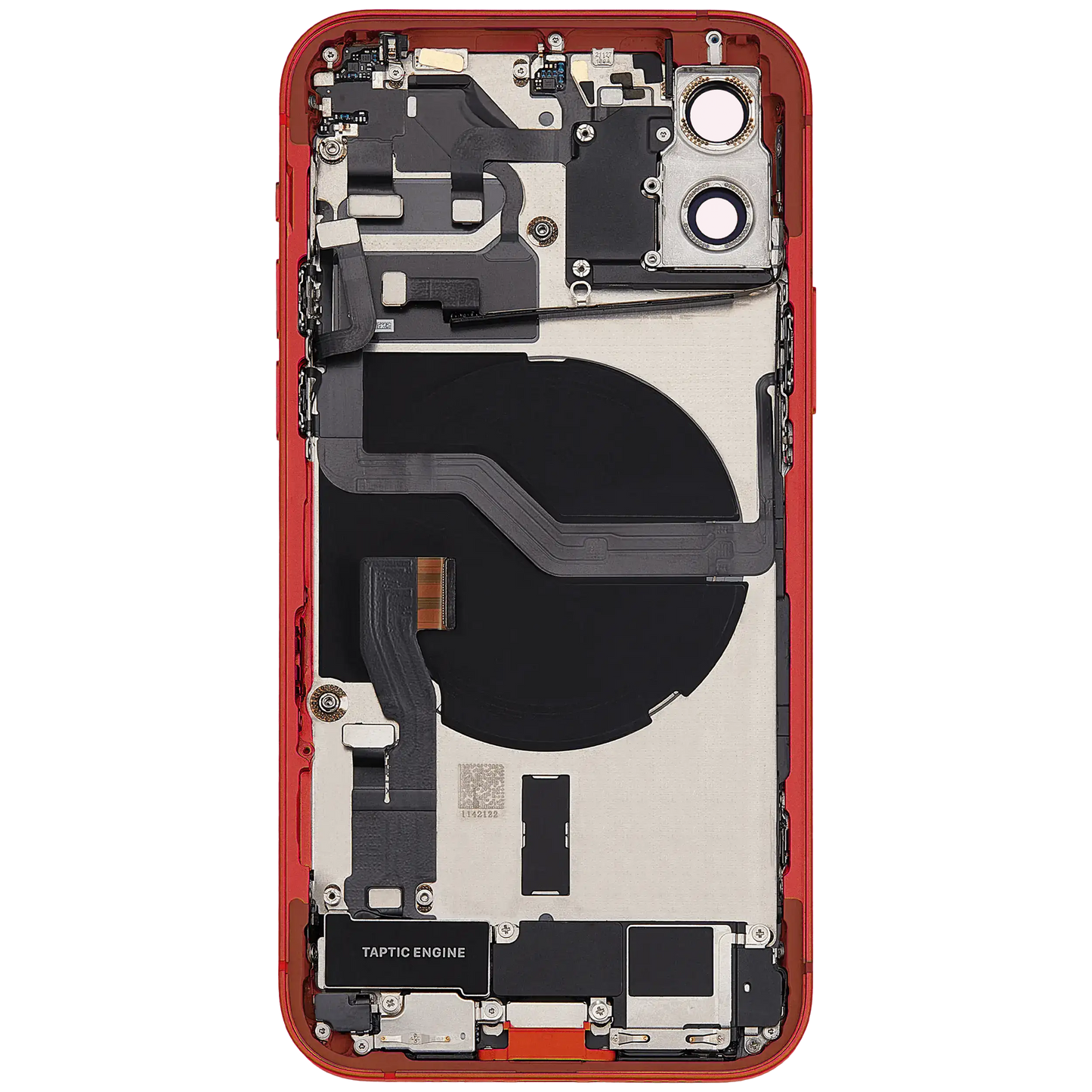Back Housing W/ Charging Port Flex & Small Parts For iPhone 12 (EU / Global Version) (Used OEM Pull: Grade B) (Red)