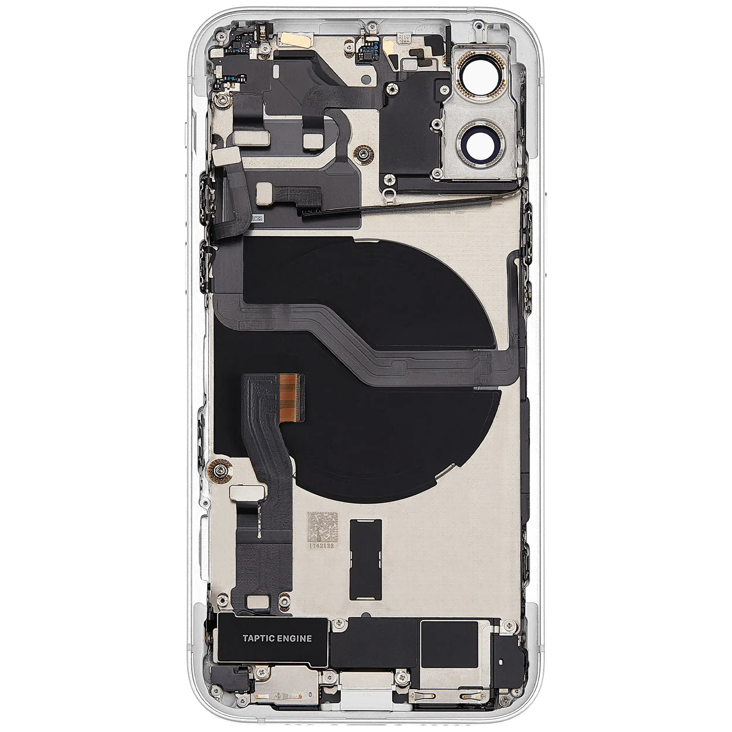 Back Housing W/ Charging Port Flex & Small Parts For iPhone 12 (EU / Global Version) (Used OEM Pull: Grade B) (White)