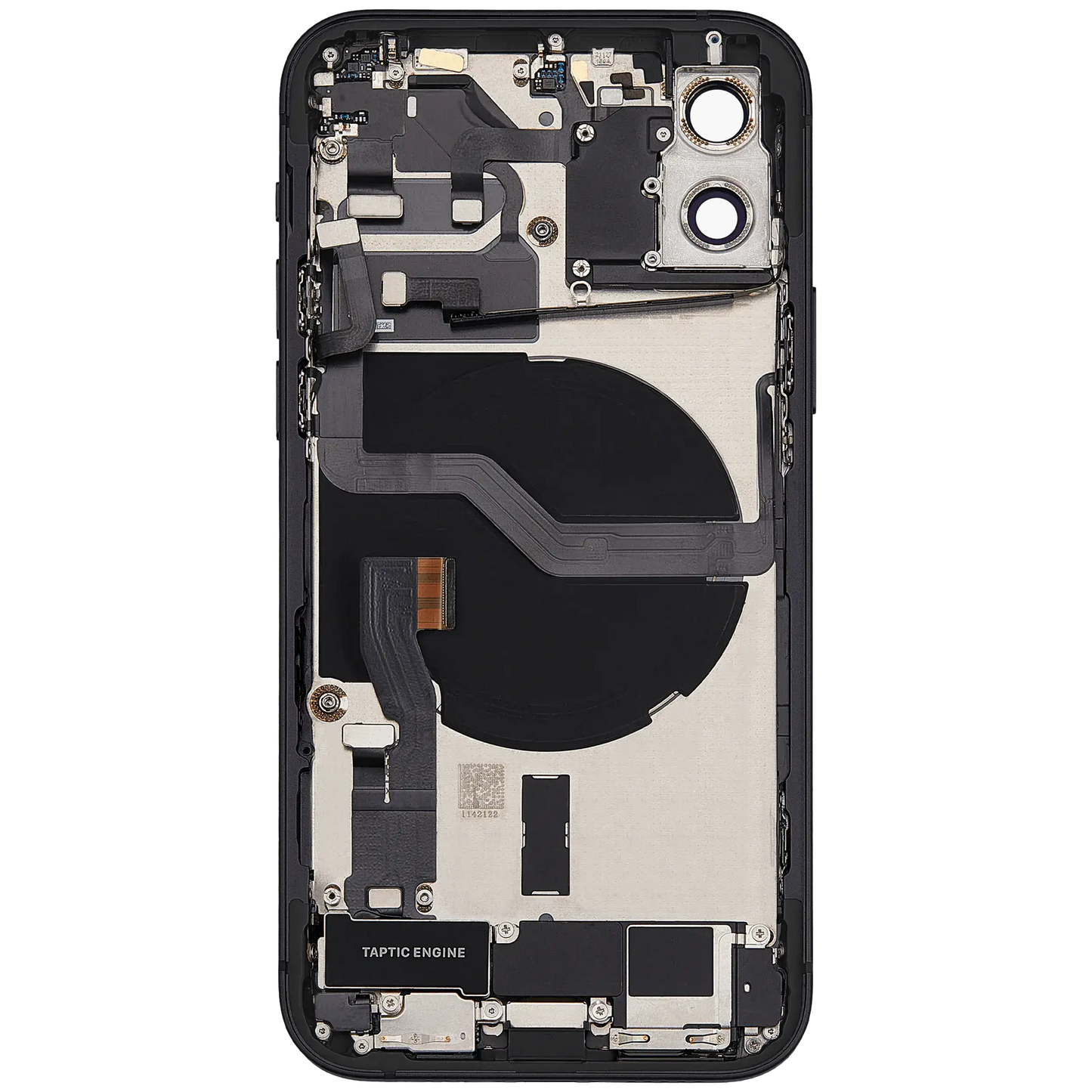 Back Housing W/ Charging Port Flex & Small Parts For iPhone 12 (EU / Global Version) (Used OEM Pull: Grade C) (Black)