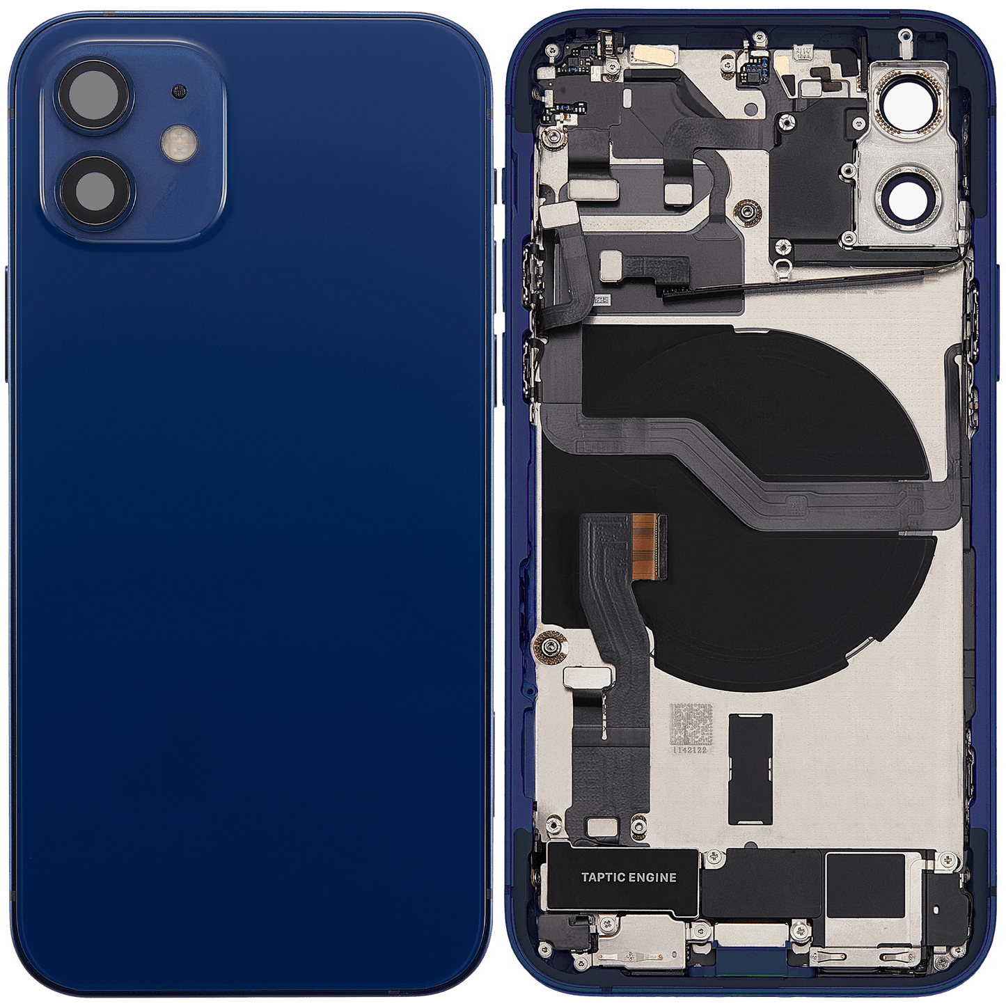 Back Housing W/ Charging Port Flex & Small Parts For iPhone 12 (EU / Global Version) (Used OEM Pull: Grade C) (Blue)