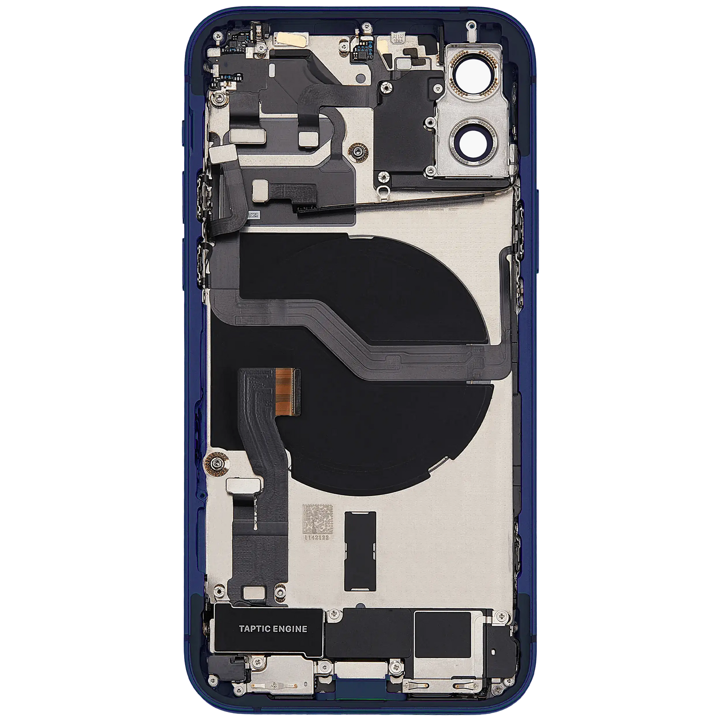 Back Housing W/ Charging Port Flex & Small Parts For iPhone 12 (EU / Global Version) (Used OEM Pull: Grade C) (Blue)