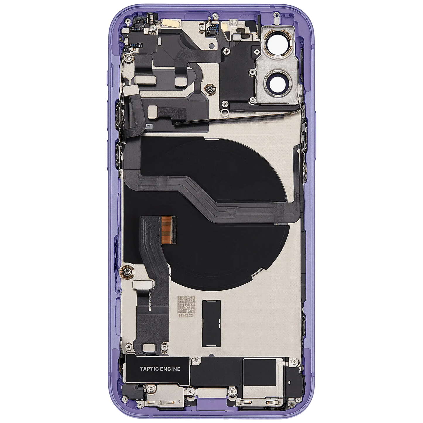 Back Housing W/ Charging Port Flex & Small Parts For iPhone 12 (EU / Global Version) (Used OEM Pull: Grade C) (Purple)