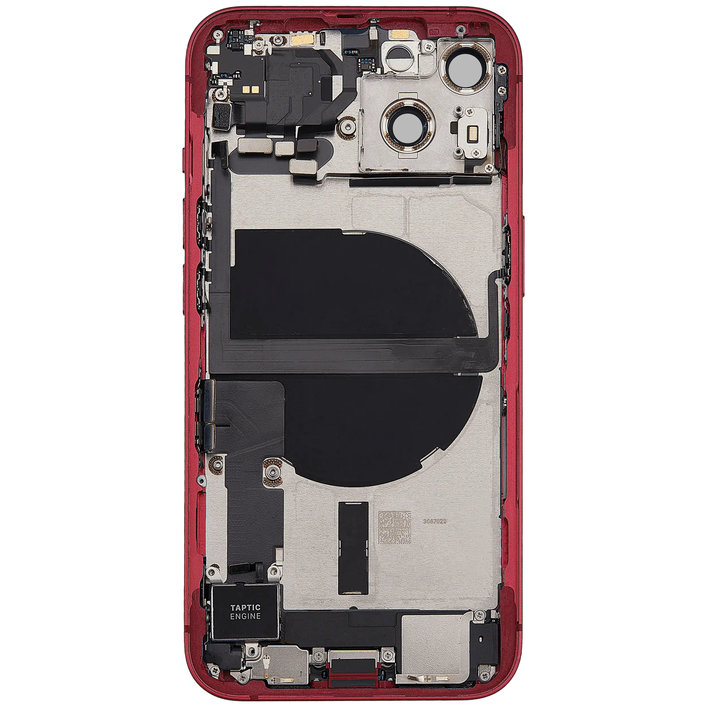 Back Housing W/ Charging Port Flex & Small Parts For iPhone 13 (US Version) (Used OEM Pull: Grade A) (Red)