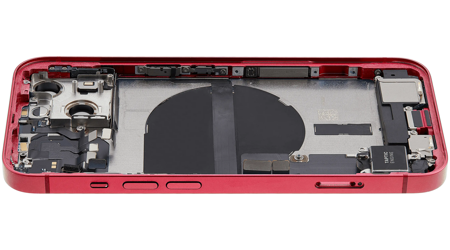 Back Housing W/ Charging Port Flex & Small Parts For iPhone 13 (US Version) (Used OEM Pull: Grade A) (Red)
