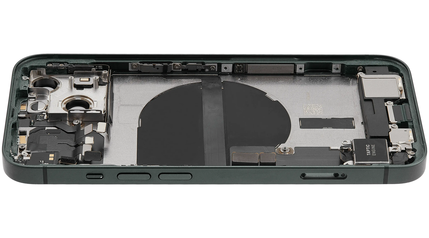 Back Housing W/ Charging Port Flex & Small Parts For iPhone 13 (US Version) (Used OEM Pull: Grade B) (Green)