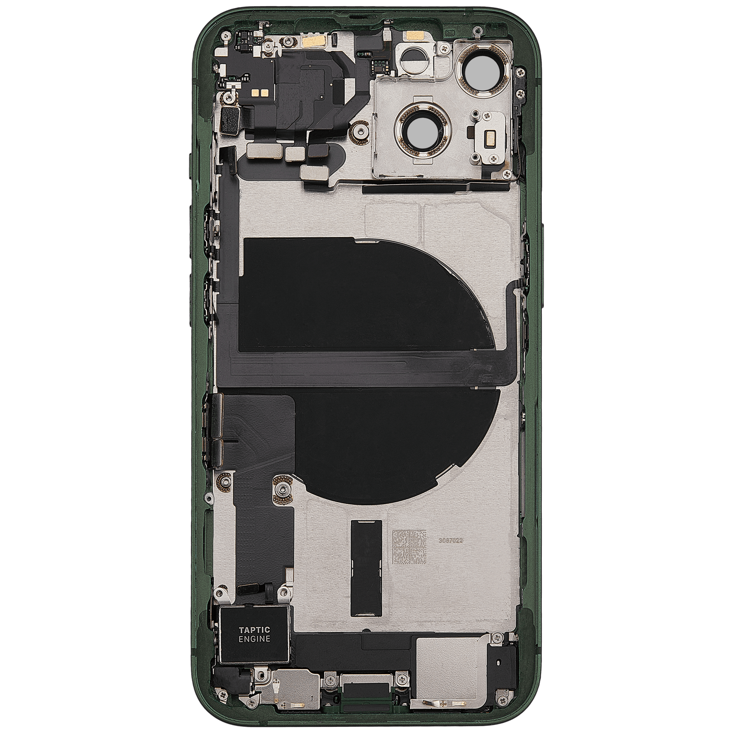 Back Housing W/ Charging Port Flex & Small Parts For iPhone 13 (US Version) (Used OEM Pull: Grade C) (Green)