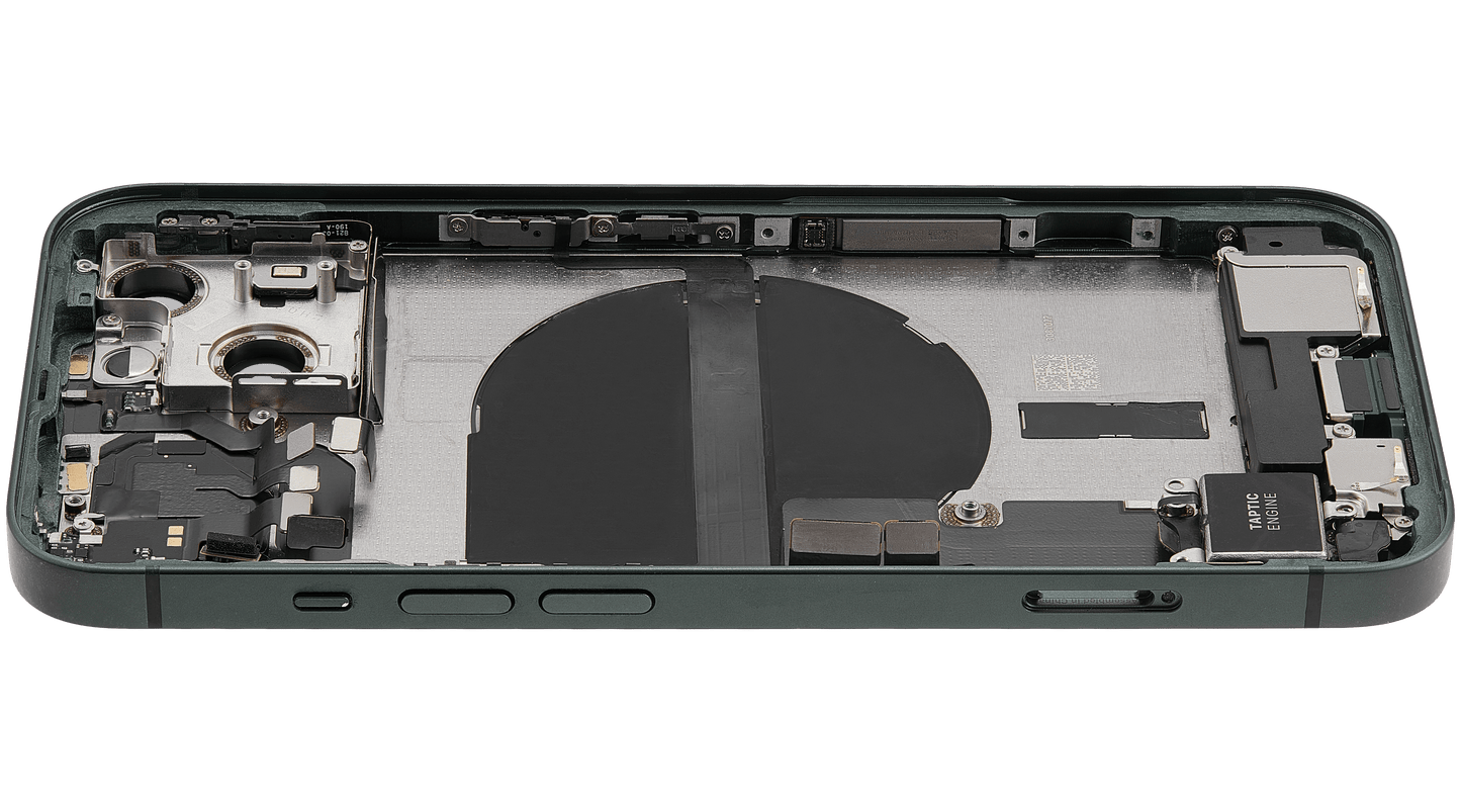Back Housing W/ Charging Port Flex & Small Parts For iPhone 13 (US Version) (Used OEM Pull: Grade C) (Green)