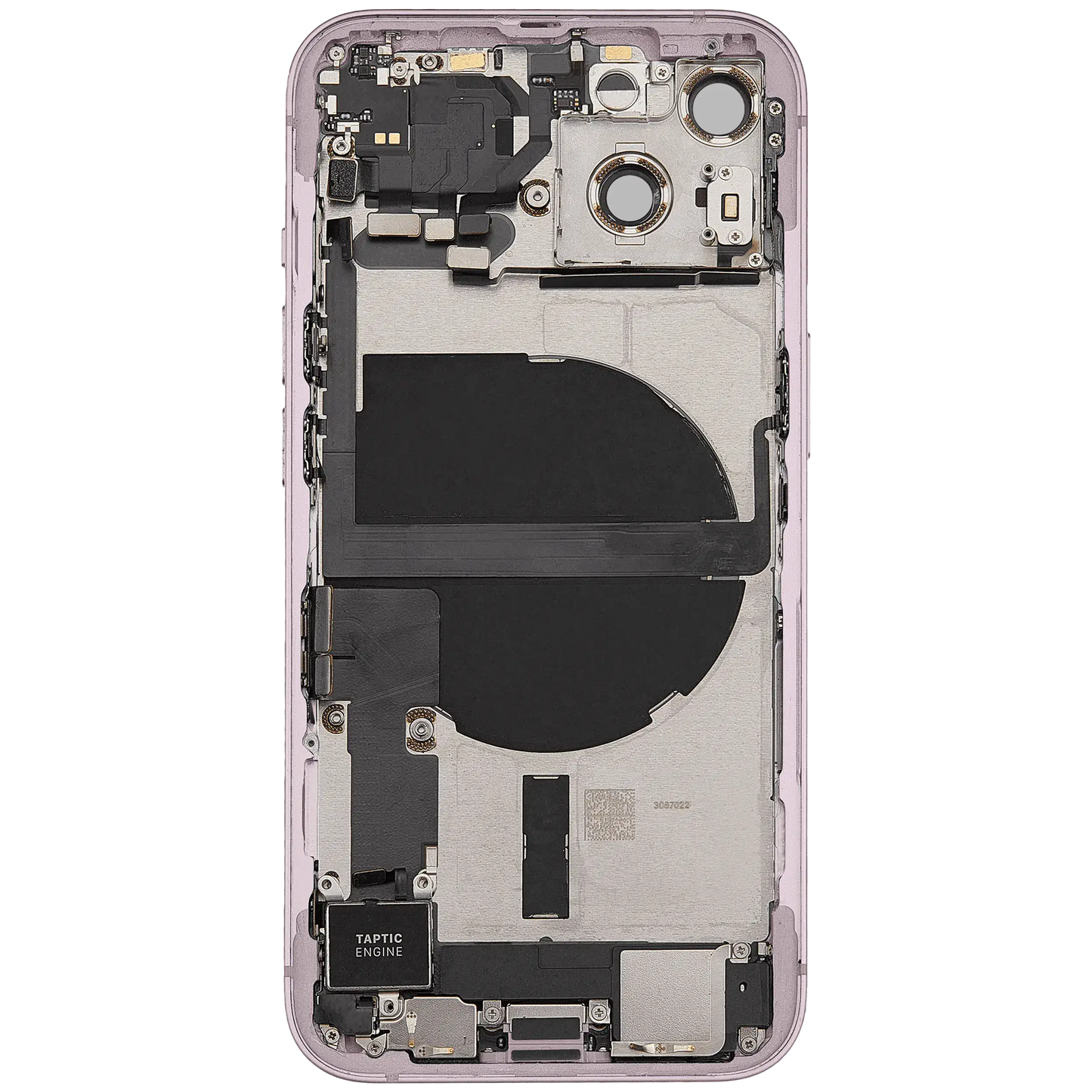 Back Housing W/ Charging Port Flex & Small Parts For iPhone 13 (US Version) (Used OEM Pull: Grade C) (Pink)