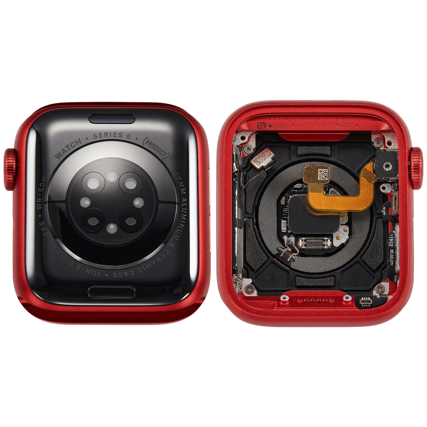 Housing Assembly Compatible For Watch Series 6 (40MM) (Used OEM Pull: Grade A) (GPS Version) (Aluminum / Red)