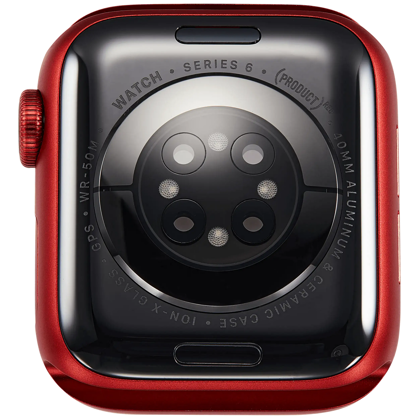 Housing Assembly Compatible For Watch Series 6 (40MM) (Used OEM Pull: Grade A) (GPS Version) (Aluminum / Red)