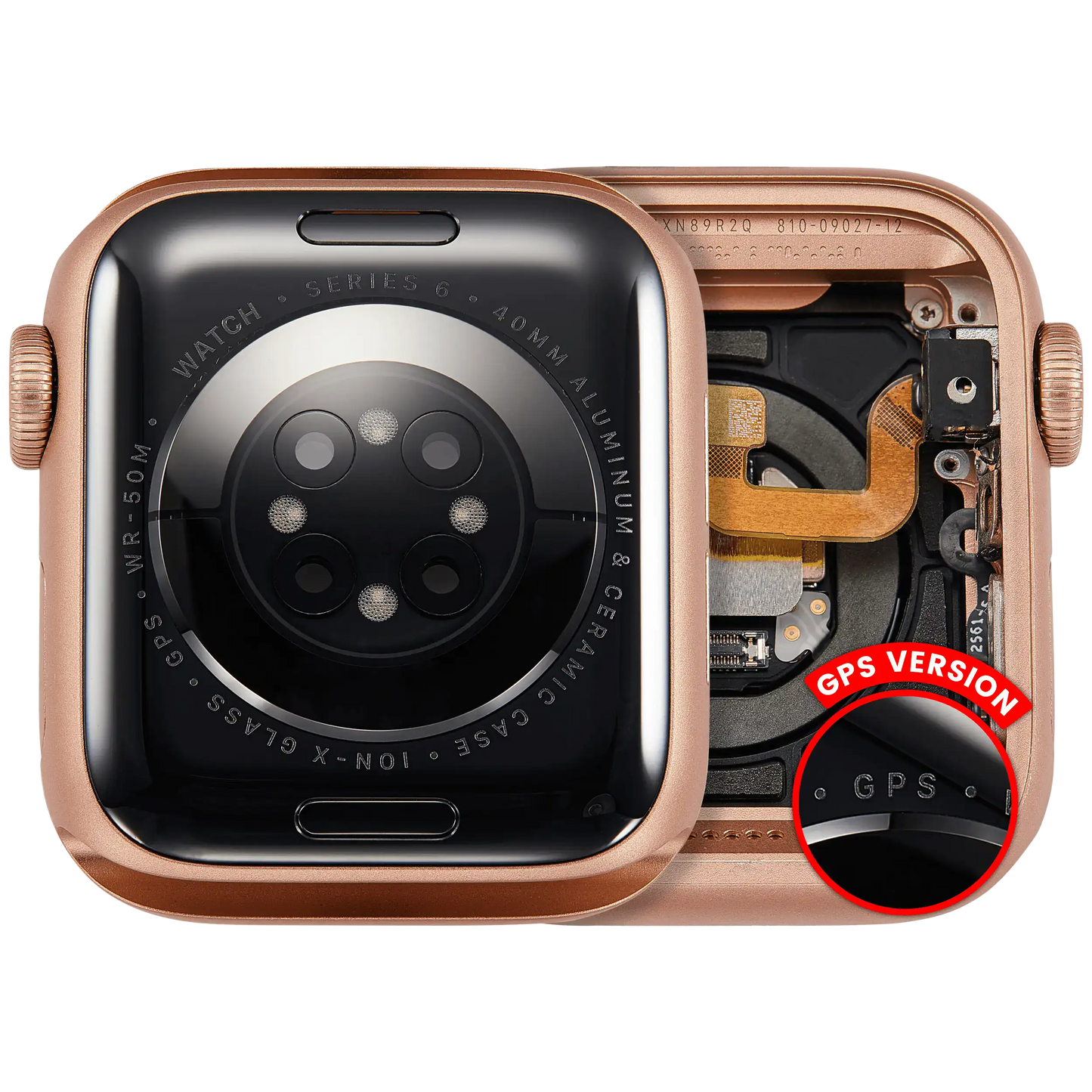 Housing Assembly Compatible For Watch Series 6 (40MM) (Used OEM Pull: Grade A) (GPS Version) (Aluminum / Rose Gold)