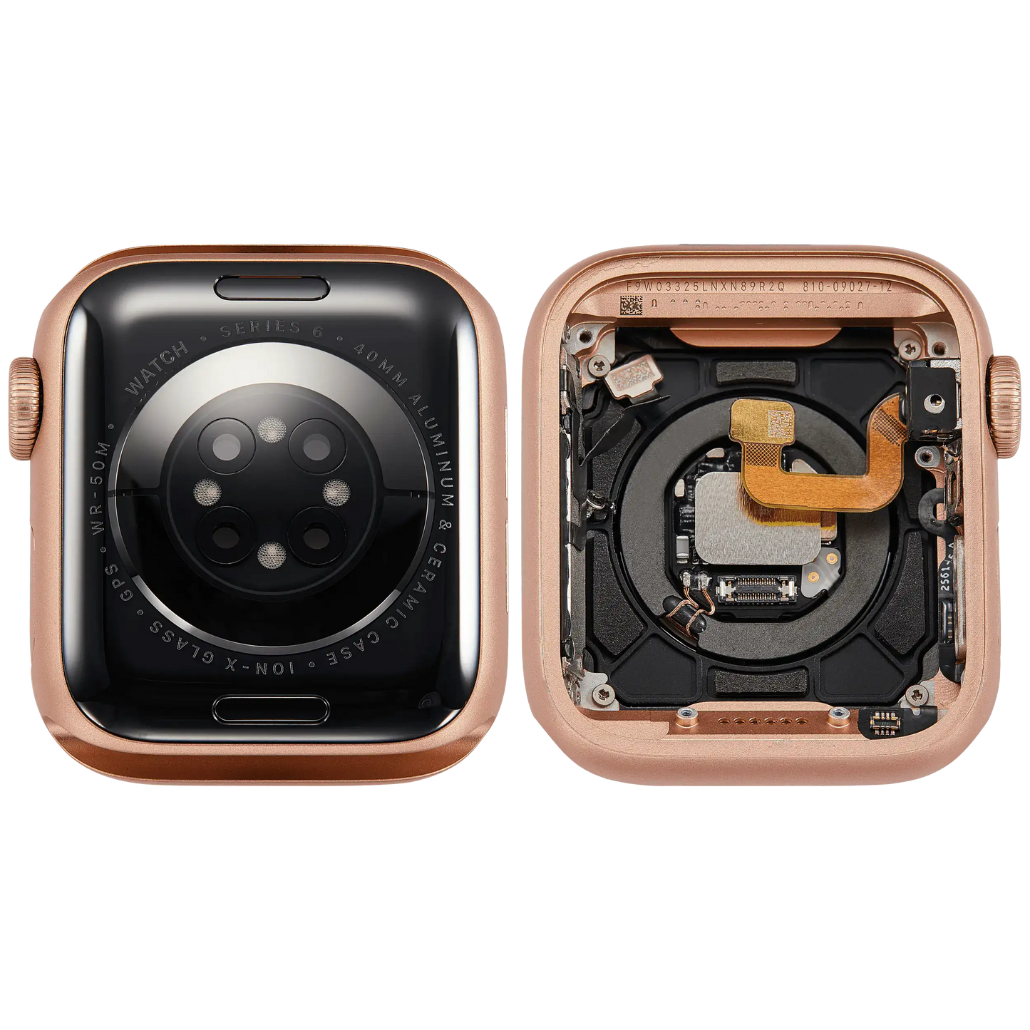 Housing Assembly Compatible For Watch Series 6 (40MM) (Used OEM Pull: Grade A) (GPS Version) (Aluminum / Rose Gold)