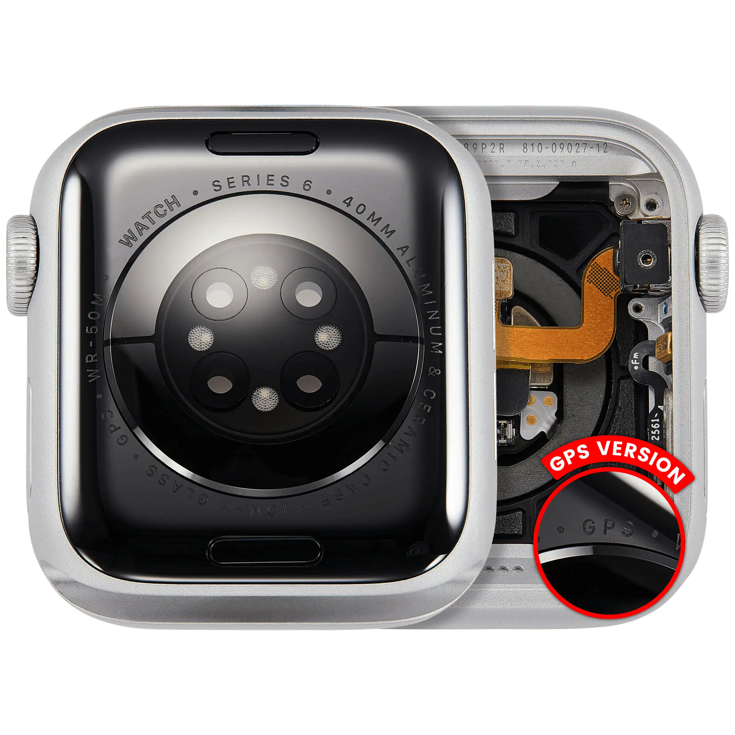 Housing Assembly Compatible For Watch Series 6 (40MM) (Used OEM Pull: Grade A) (GPS Version) (Aluminum / Silver)