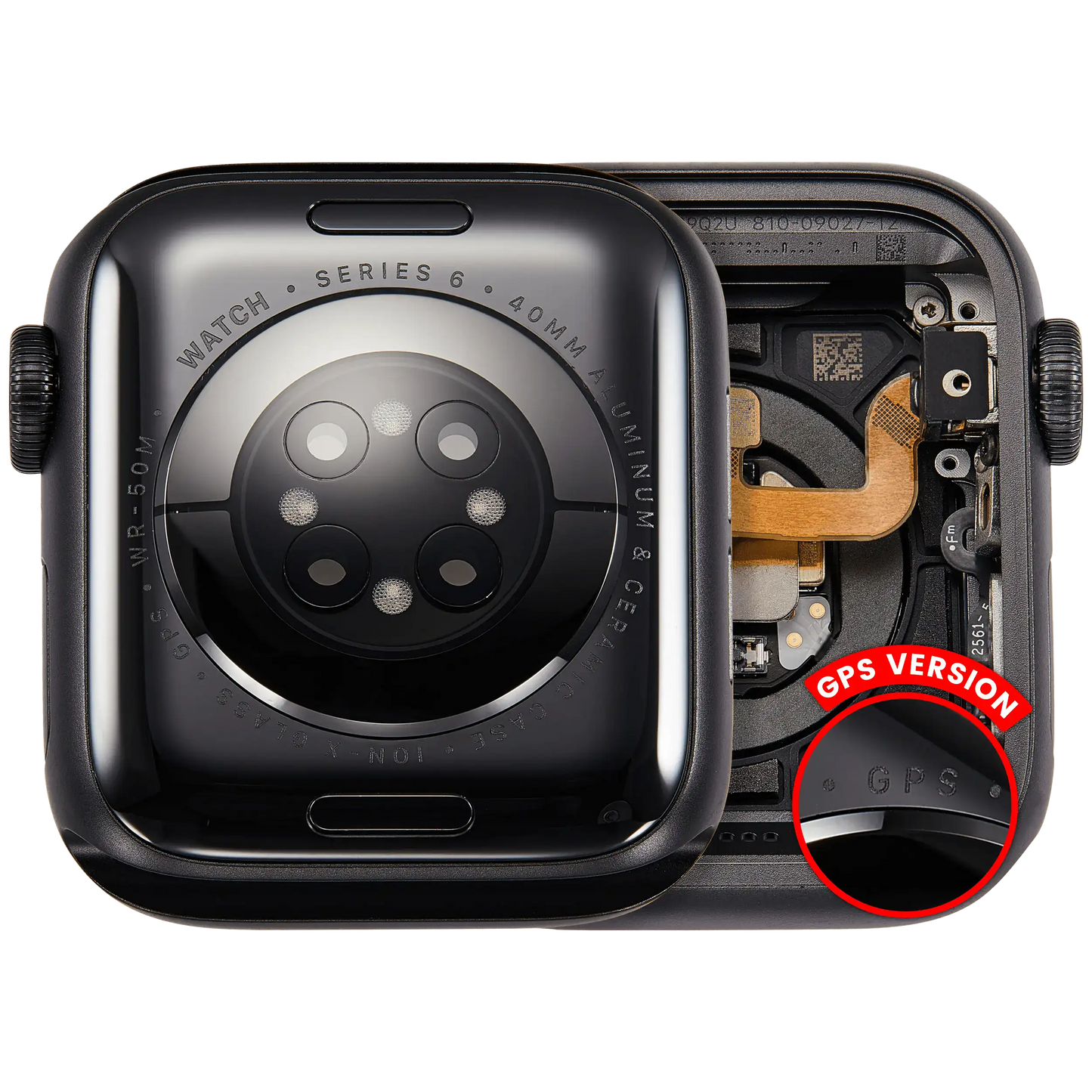 Housing Assembly Compatible For Watch Series 6 (40MM) (Used OEM Pull: Grade A) (GPS Version) (Aluminum / Space Black)