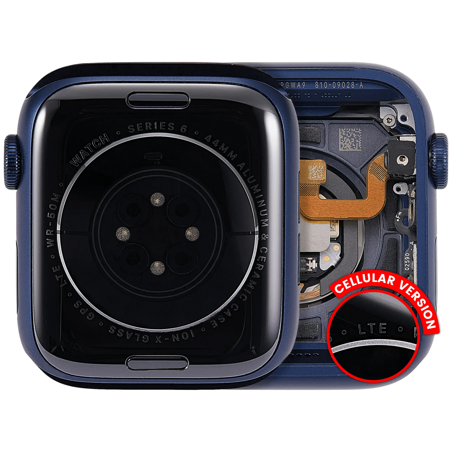 Housing Assembly Compatible For Watch Series 6 (44MM) (Used OEM Pull: Grade A) (Cellular Version) (Aluminum / Blue)