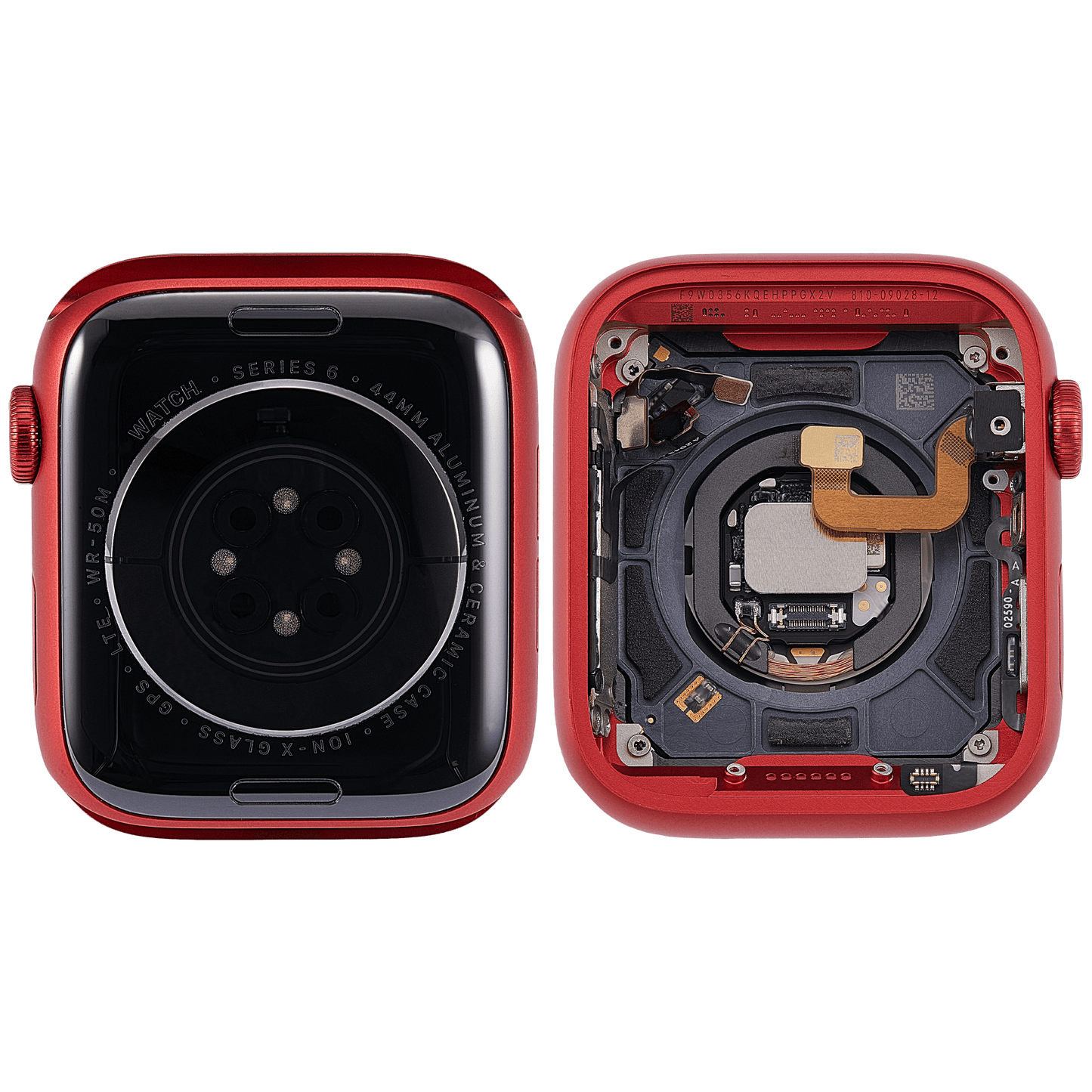 Housing Assembly Compatible For Watch Series 6 (44MM) (Used OEM Pull: Grade A) (Cellular Version) (Aluminum / Red)