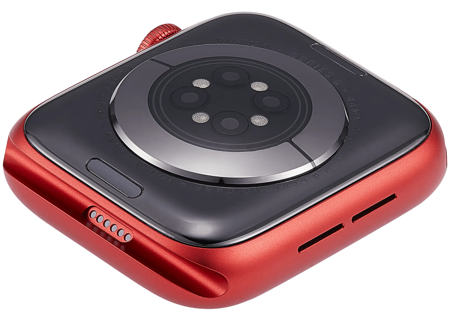 Housing Assembly Compatible For Watch Series 6 (44MM) (Used OEM Pull: Grade A) (Cellular Version) (Aluminum / Red)