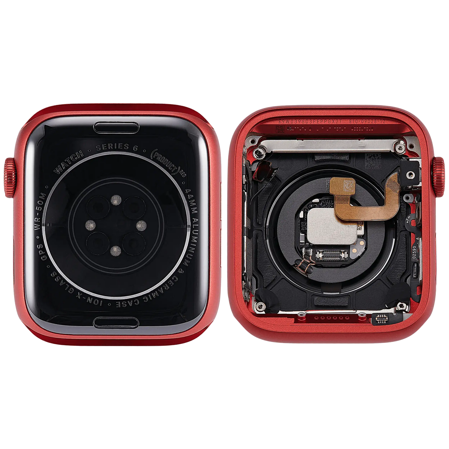 Housing Assembly Compatible For Watch Series 6 (44MM) (Used OEM Pull: Grade A) (GPS Version) (Aluminum / Red)