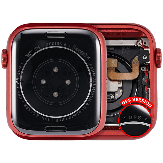 Housing Assembly Compatible For Watch Series 6 (44MM) (Used OEM Pull: Grade A) (GPS Version) (Aluminum / Red)