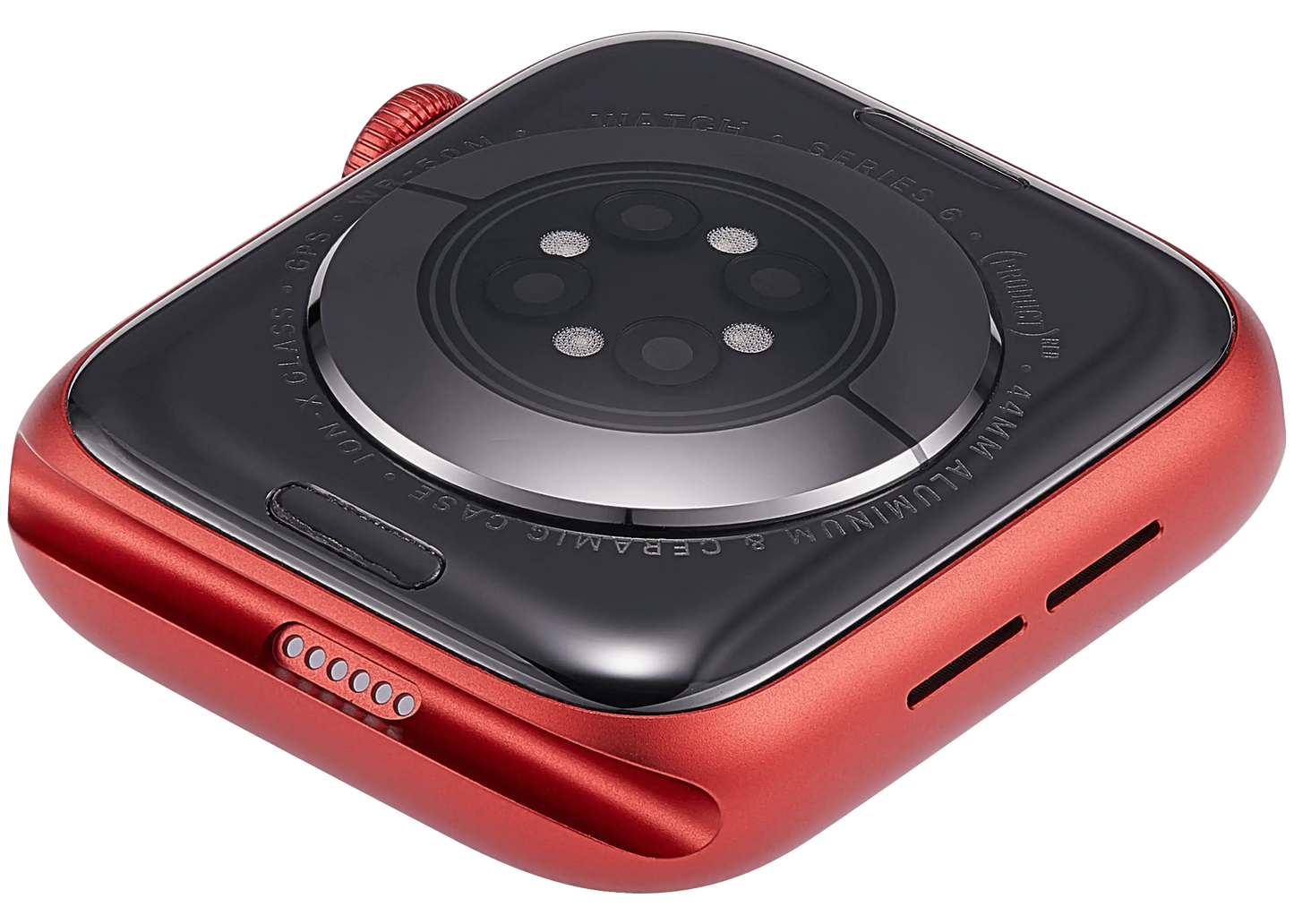 Housing Assembly Compatible For Watch Series 6 (44MM) (Used OEM Pull: Grade A) (GPS Version) (Aluminum / Red)