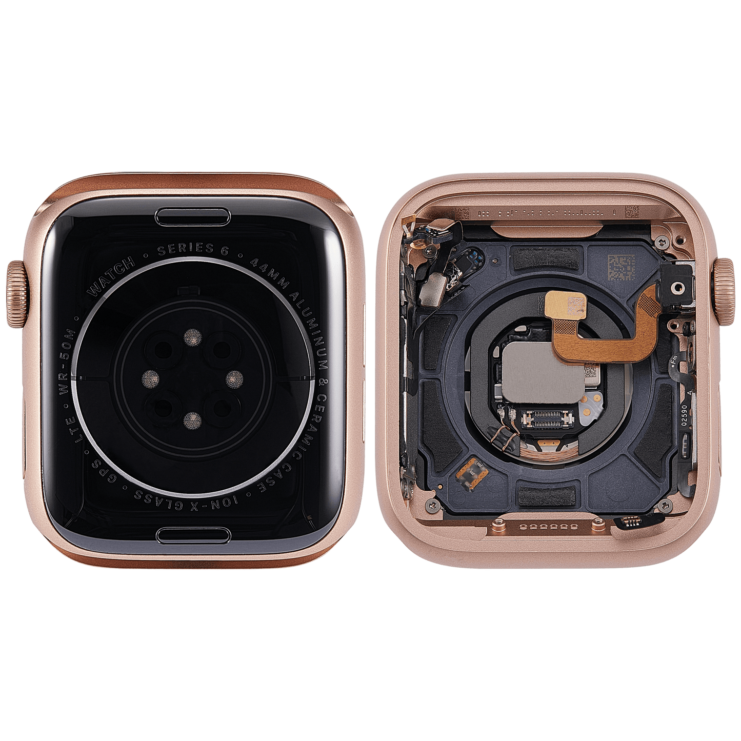 Housing Assembly Compatible For Watch Series 6 (44MM) (Used OEM Pull: Grade A) (Cellular Version) (Aluminum / Rose Gold)
