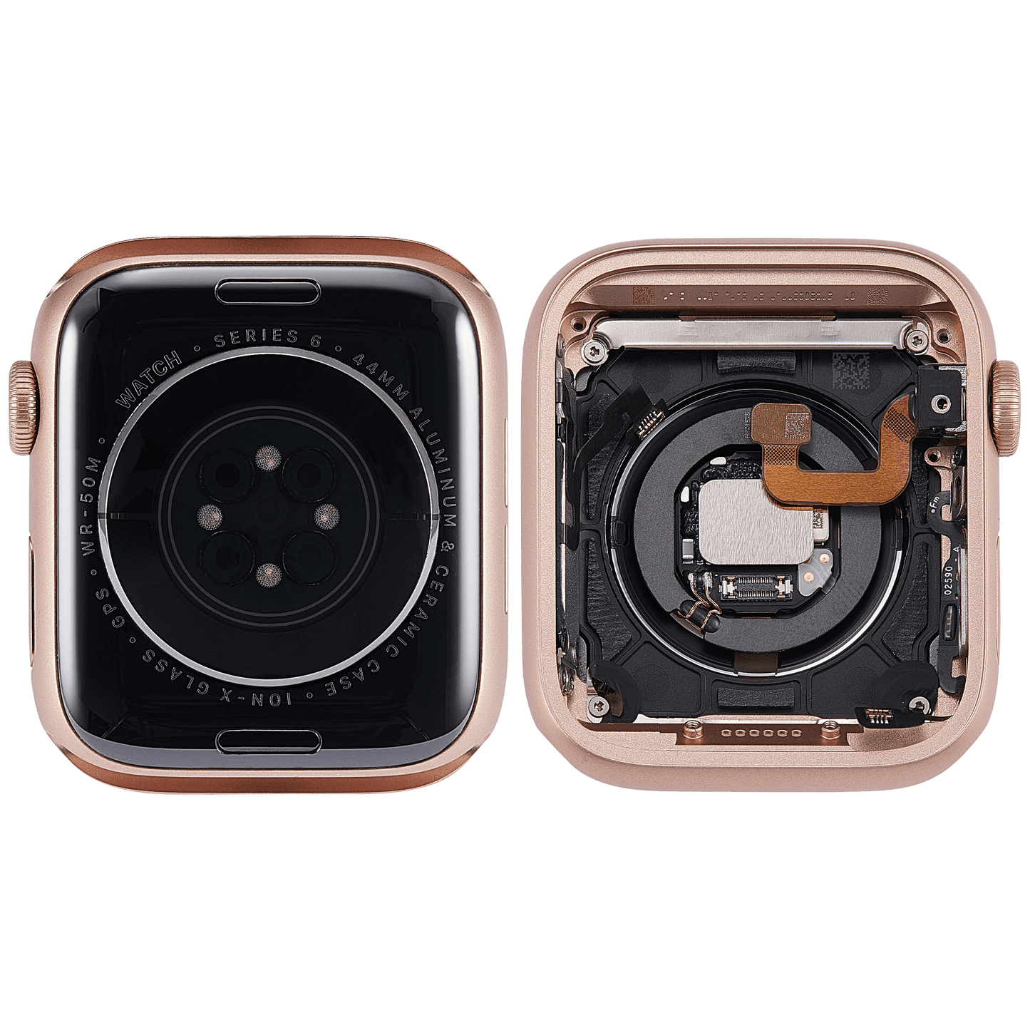 Housing Assembly Compatible For Watch Series 6 (44MM) (Used OEM Pull: Grade A) (GPS Version) (Aluminum / Rose Gold)