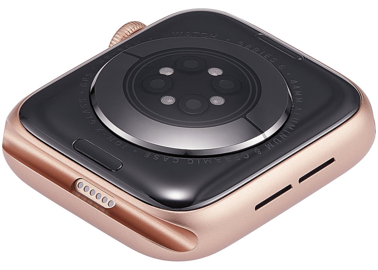 Housing Assembly Compatible For Watch Series 6 (44MM) (Used OEM Pull: Grade A) (GPS Version) (Aluminum / Rose Gold)