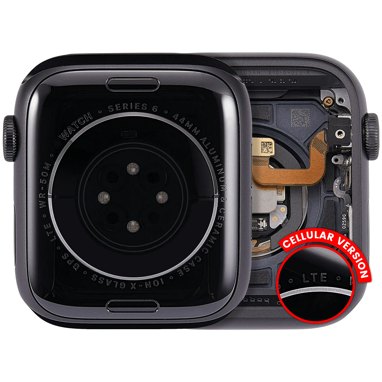 Housing Assembly Compatible For Watch Series 6 (44MM) (Used OEM Pull: Grade A) (Cellular Version) (Aluminum / Space Black)