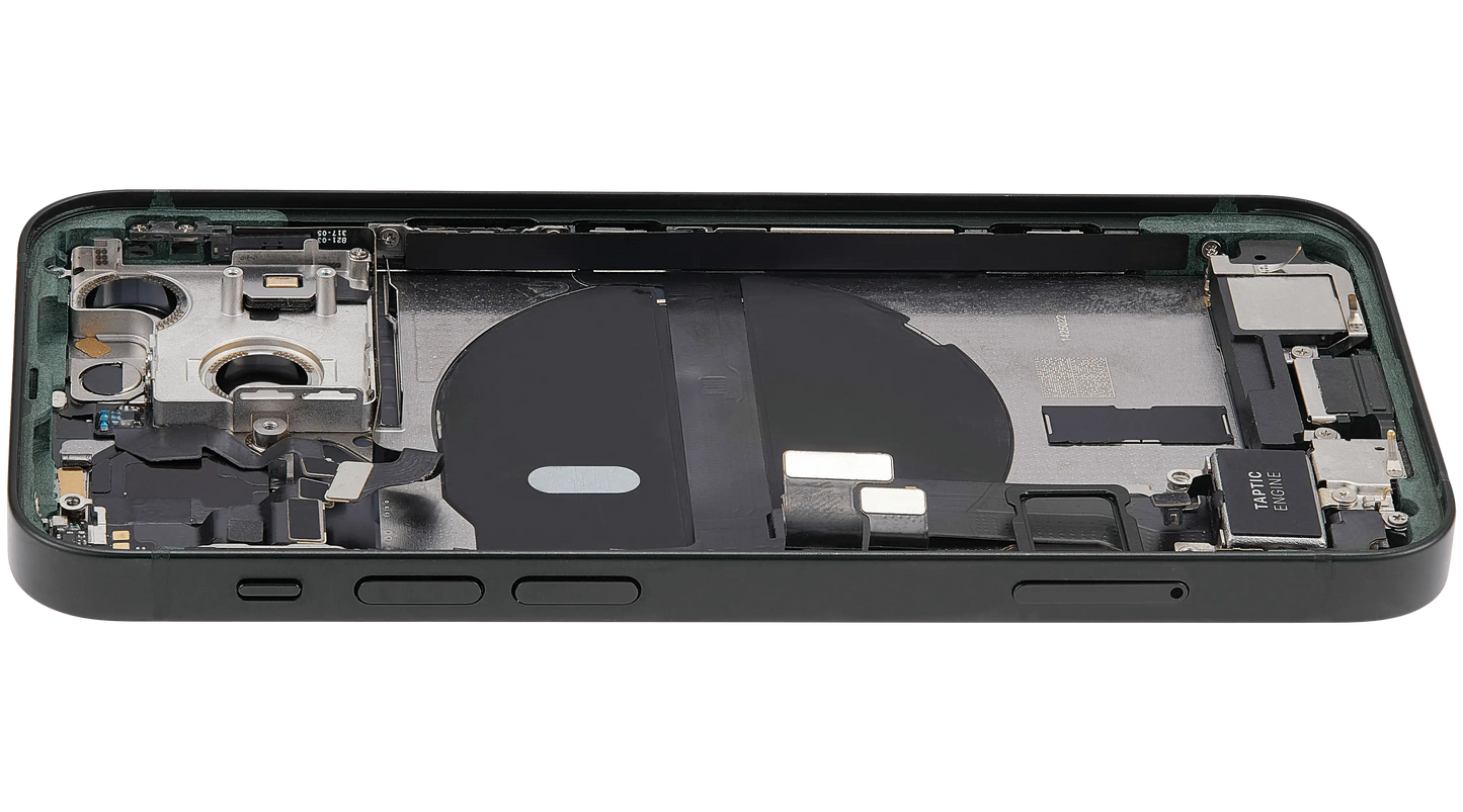 Back Housing W/ Charging Port Flex & Small Parts For iPhone 13 Mini (EU / Global Version) (Used OEM Pull: Grade A) (Green)