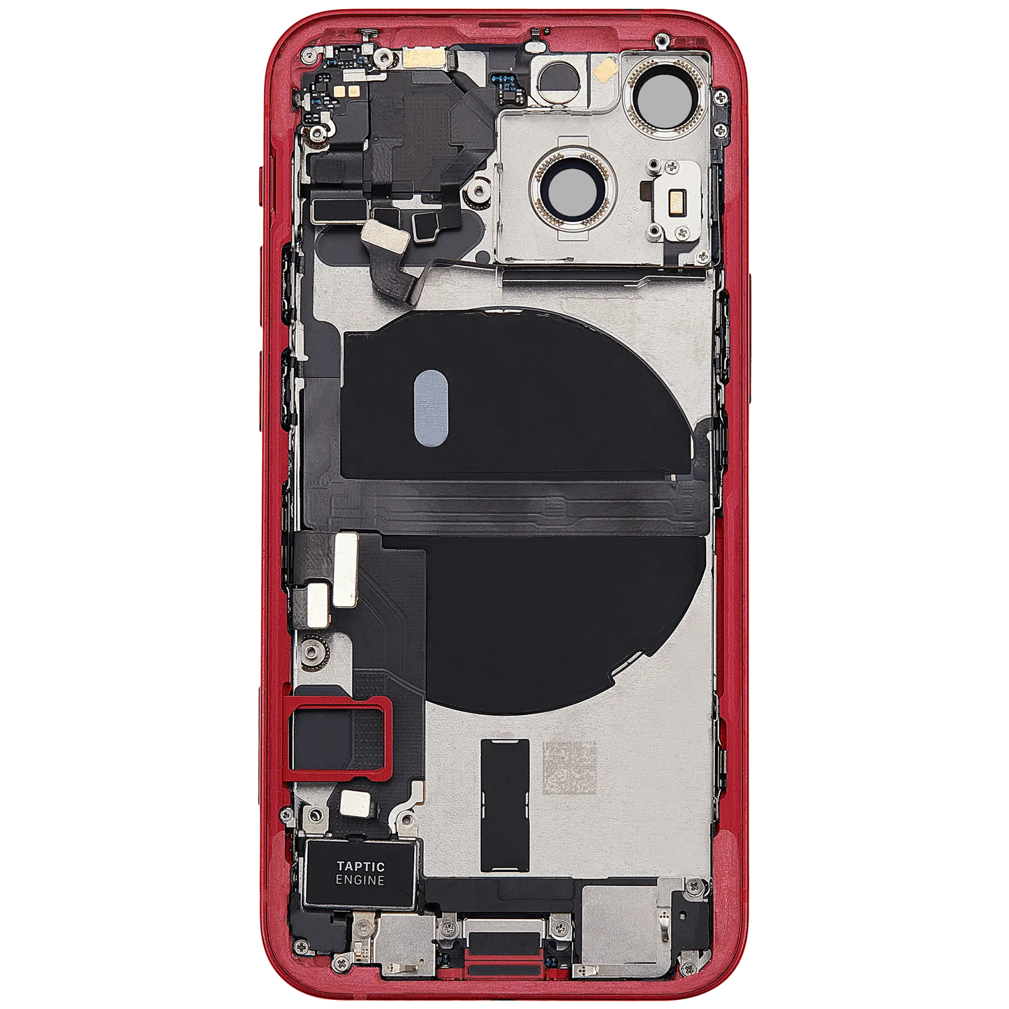 Back Housing W/ Charging Port Flex & Small Parts For iPhone 13 Mini (EU / Global Version) (Used OEM Pull: Grade A) (Red)