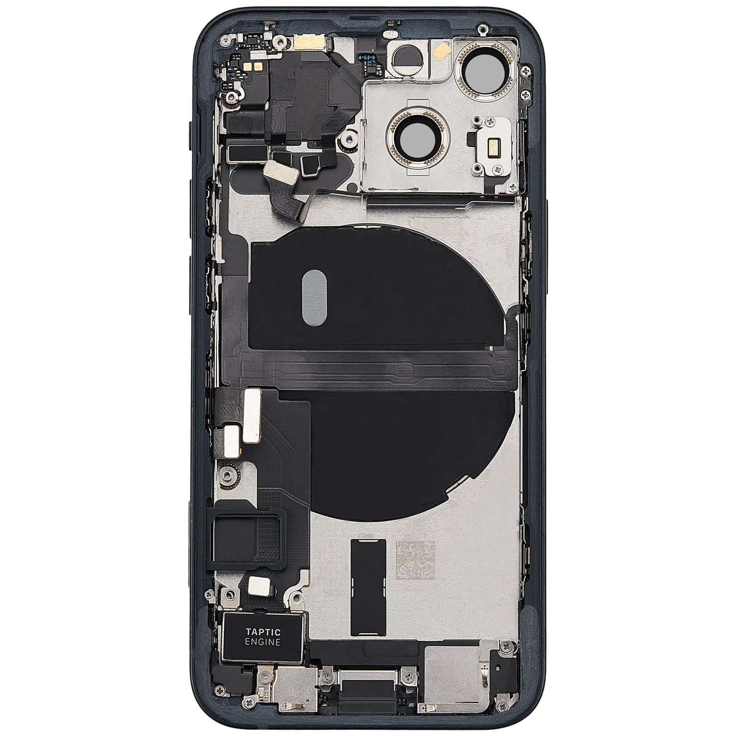 Back Housing W/ Charging Port Flex & Small Parts For iPhone 13 Mini (EU / Global Version) (Used OEM Pull: Grade C) (Midnight)