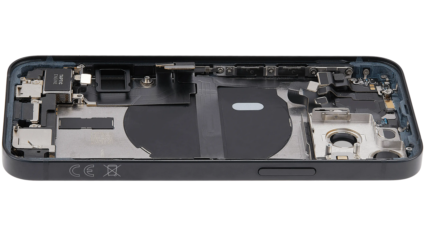 Back Housing W/ Charging Port Flex & Small Parts For iPhone 13 Mini (EU / Global Version) (Used OEM Pull: Grade C) (Midnight)