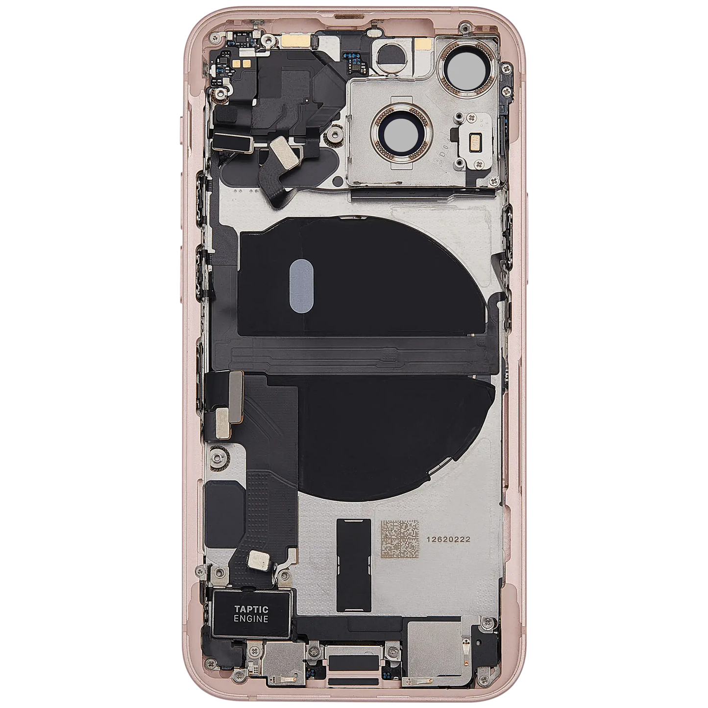 Back Housing W/ Charging Port Flex & Small Parts For iPhone 13 Mini (US Version) (Used OEM Pull: Grade A) (Pink)