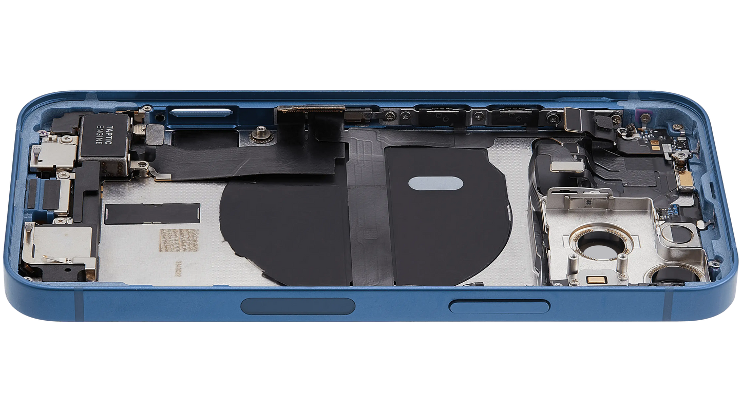 Back Housing W/ Charging Port Flex & Small Parts For iPhone 13 Mini (US Version) (Used OEM Pull: Grade B) (Blue)