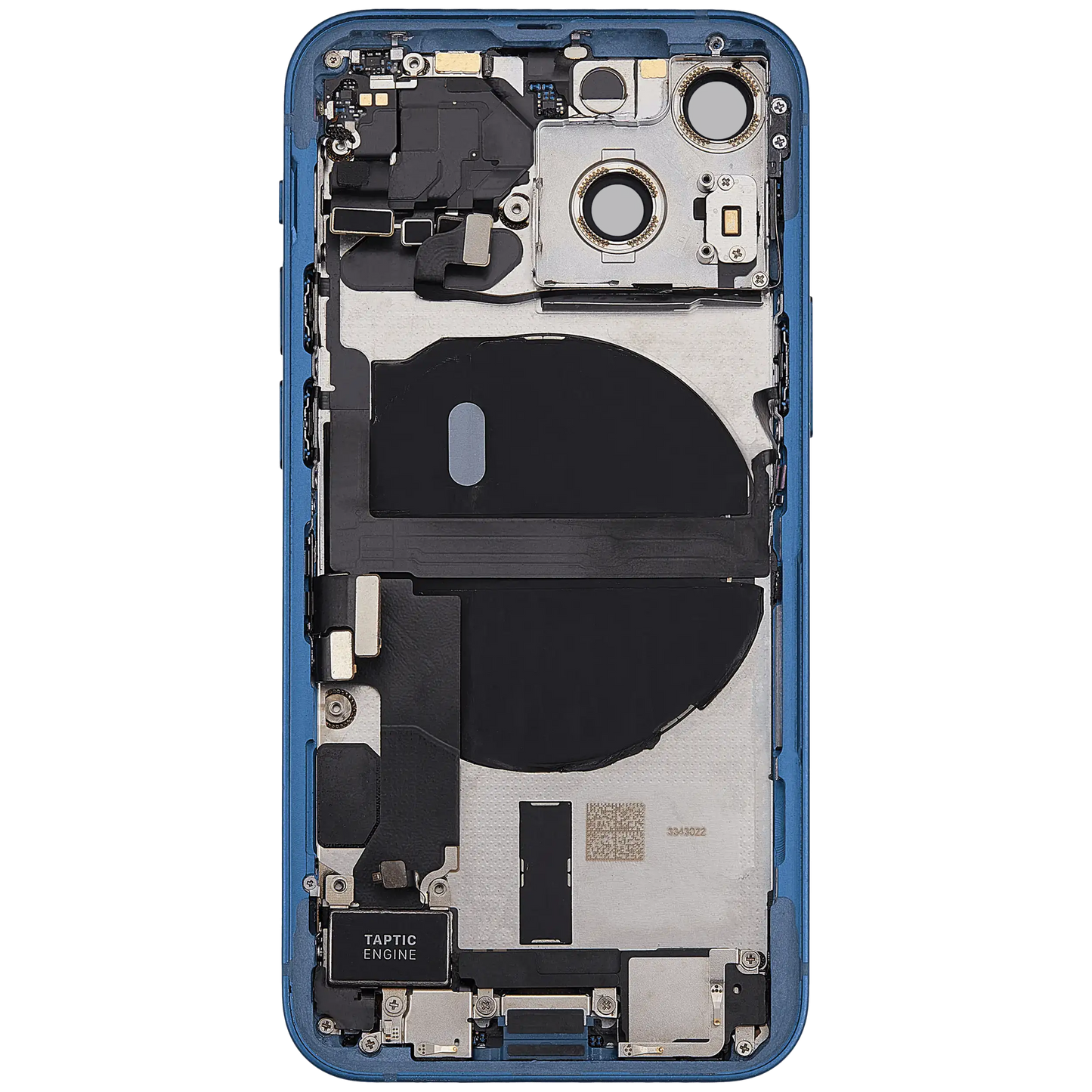 Back Housing W/ Charging Port Flex & Small Parts For iPhone 13 Mini (US Version) (Used OEM Pull: Grade C) (Blue)