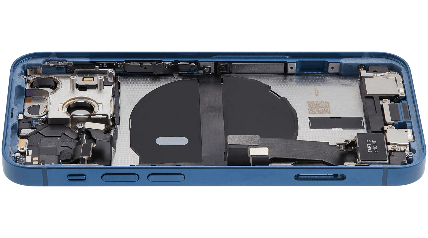 Back Housing W/ Charging Port Flex & Small Parts For iPhone 13 Mini (US Version) (Used OEM Pull: Grade C) (Blue)