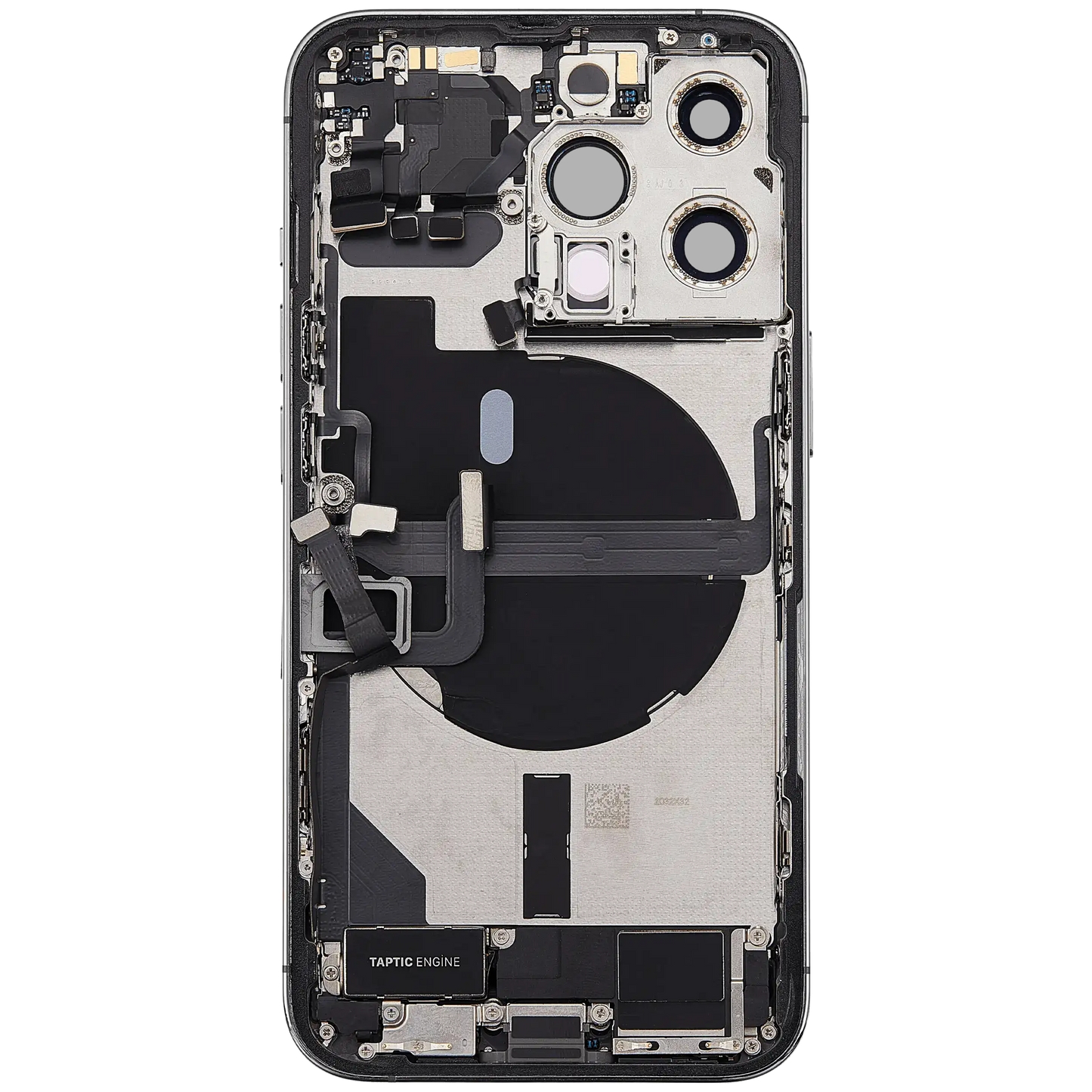 Back Housing W/ Charging Port Flex & Small Parts For iPhone 13 Pro (EU / Global Version) (Used OEM Pull: Grade C) (Silver)